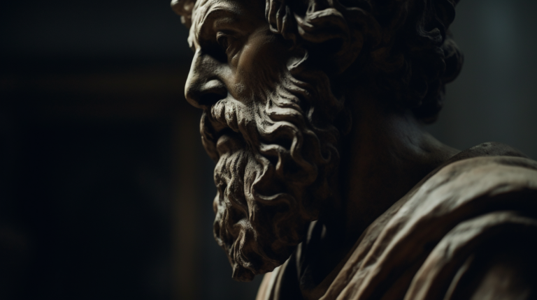 Stoicism statue of philosopher
